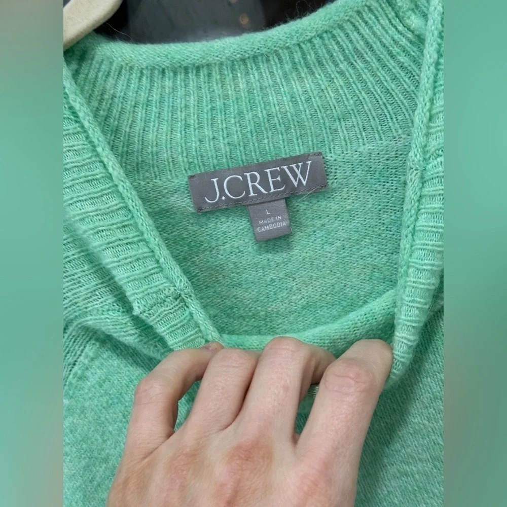 J. Crew wool Rollneck Sweater alpaca Supersoft Yarn mock BD613 Mint Green